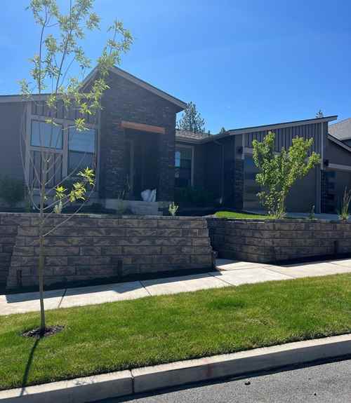 House with retaing wall